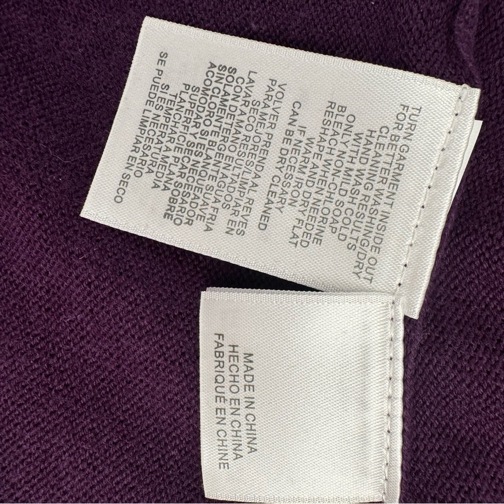 Anne Klein Asymmetrical Poncho Women’s Sweater Purple size Medium Long Sleeve - Picture 8 of 8